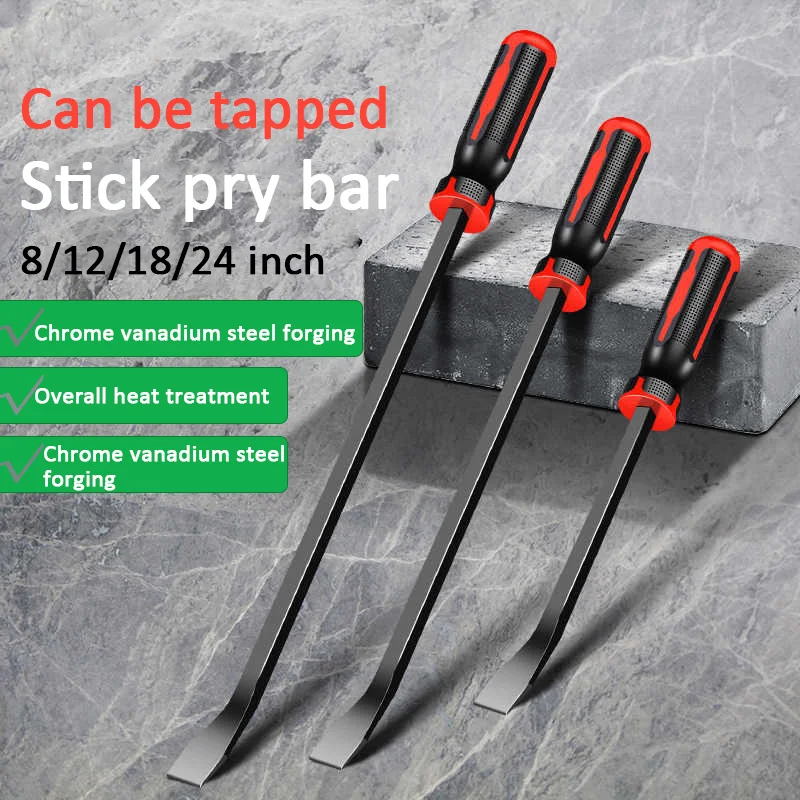 Ergonomic Handles for Lifting and Prying Heavy Duty Pry Bar Industrial Grade Thicken Crowbar Angled End Handled Pry Bar Set with