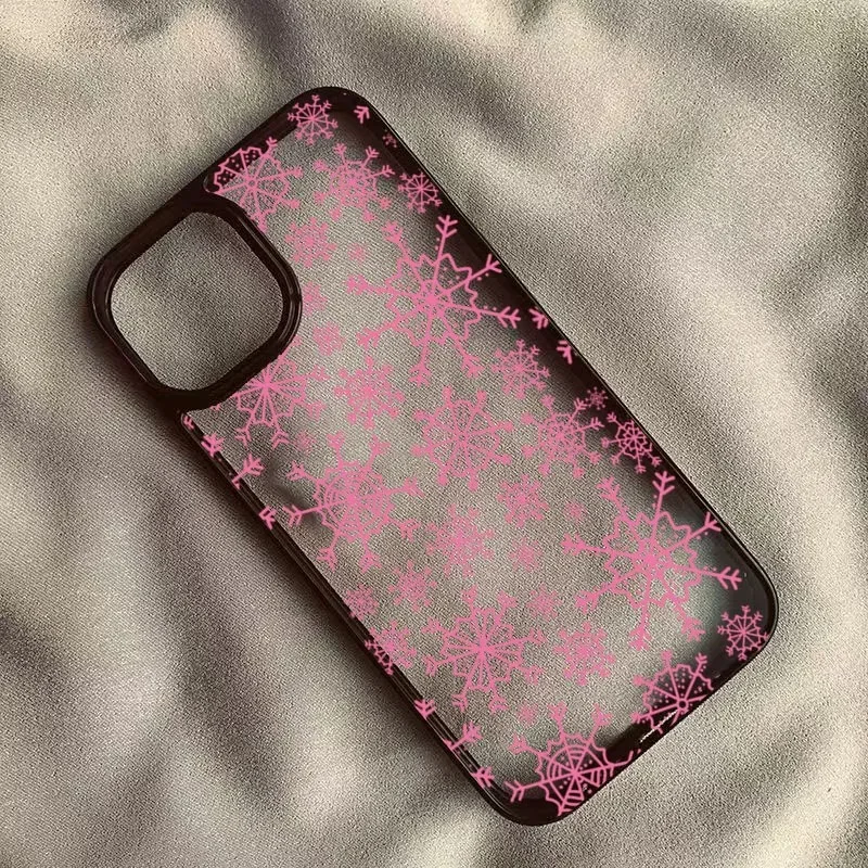 Snowflake English Pattern Clear Phone Case For iPhone 13 12 11 12 14 15 16 Pro Max X XS XR 7 8 Plus SE 2020 Anti-Fall Cover