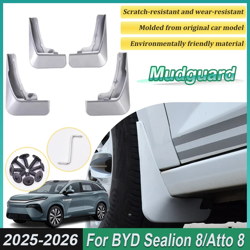

4PCS For BYD Sealion 8 tang L 2025 Accessories 2026 Mudflaps Front Mudguards Muds Rear Muds Guard Flaps Fenders Car Accessories