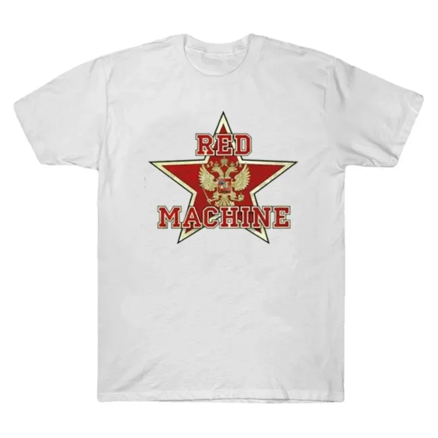Red Machine Soviet Red Star Russian Double-headed Eagle T-Shirt 100% Cotton O-Neck Short Sleeve Casual Mens T-shirt Size S-3XL