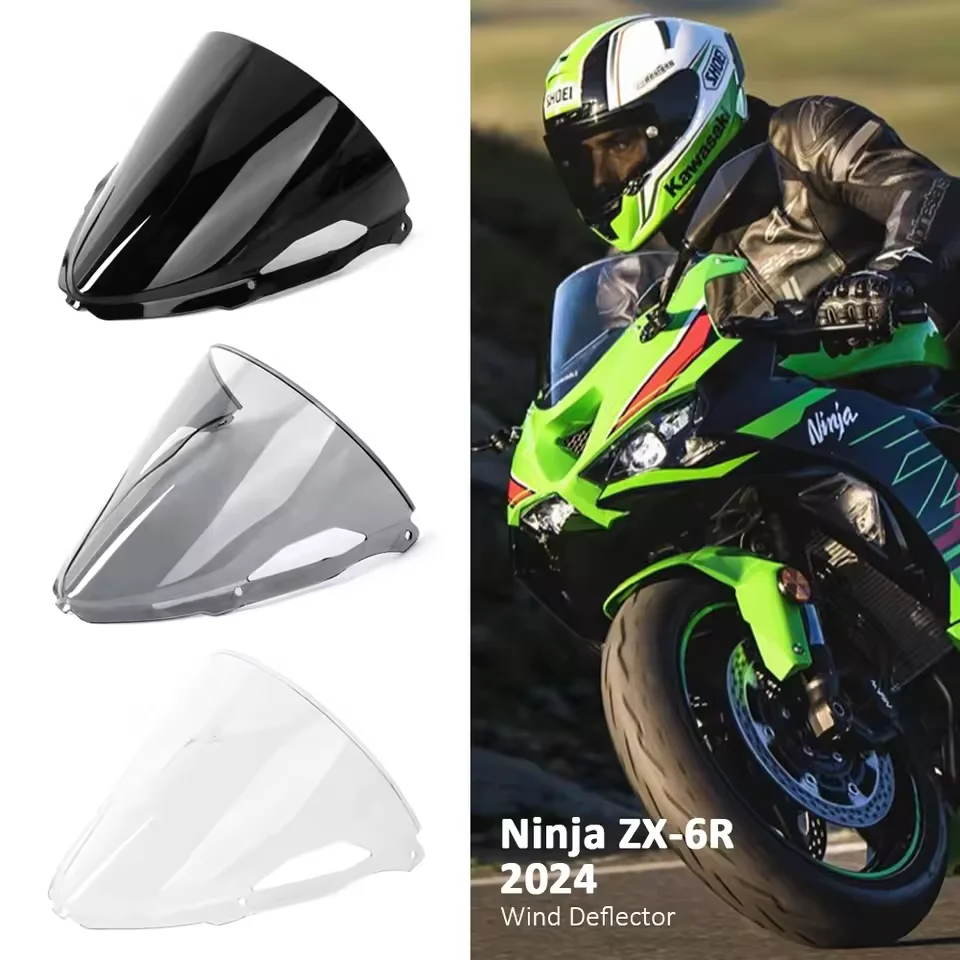 

Motorcycle Windshield For Kawasaki Ninja ZX6R ZX 6R ZX-6R NINJA 2024 2025Motorcycle Accessories Windscreen Wind Deflector
