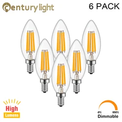 C35 Candle Led Bulb 6.5Watt Dimmable Filament Bulb 806lm 2700k Warm White E14 Candelabra Replacement Bulb For Chandelier Pendant