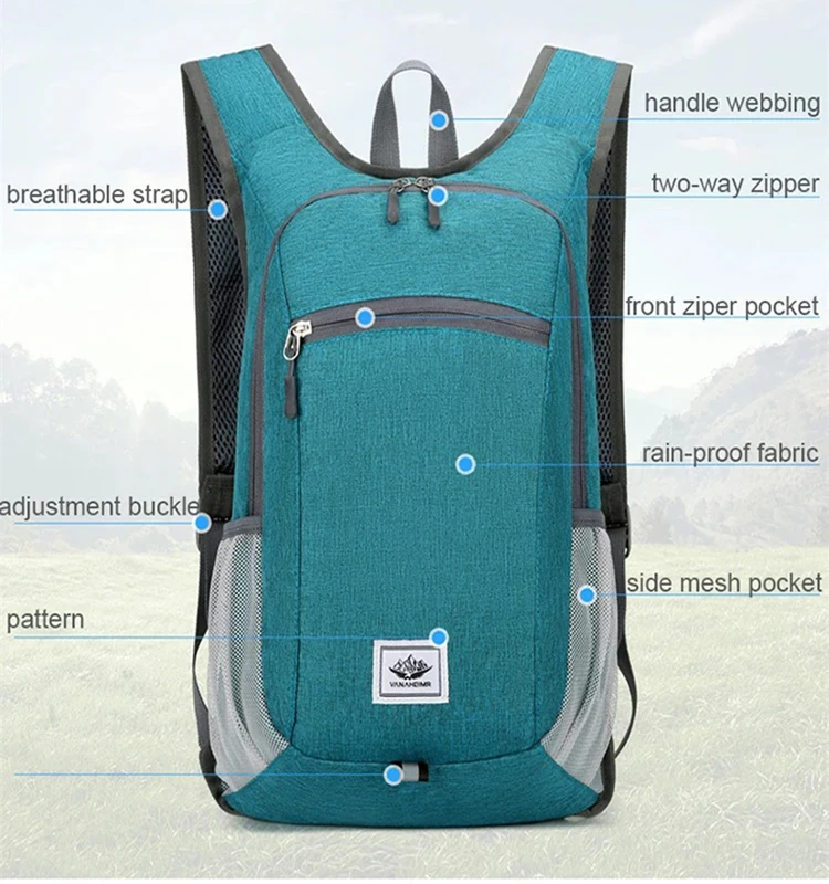 Leichter Faltbarer Outdoor-Sportrucksack mit Großer Kapazität, Wasserdichter Wanderrucksack für Freizeitaktivitäten und Täglichen Gebrauch, Unisex – Detail 5