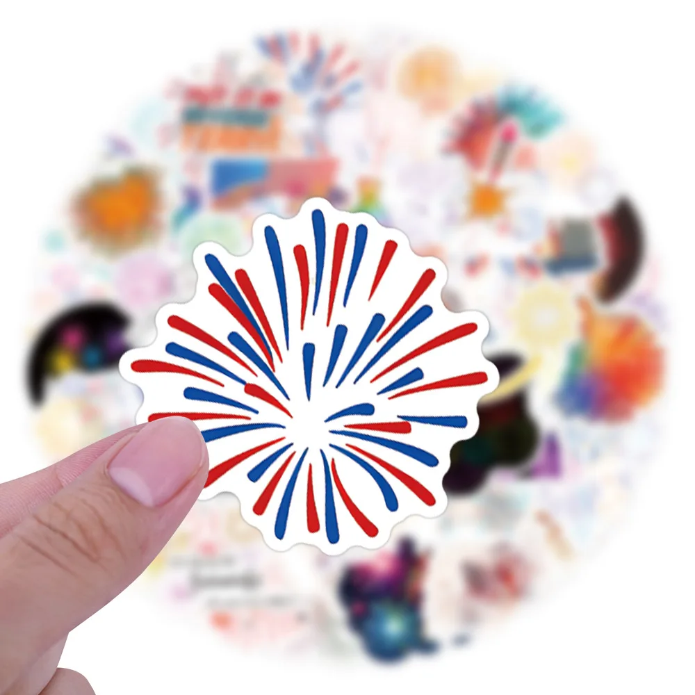 10/30/55/110PCS Cartoon Fireworks Sticker Creative Graffiti Decoration Suitcase Water Cup Laptop Phone Case Waterproof Decal