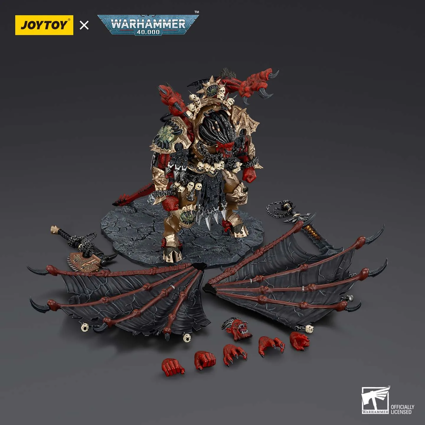 JOYTOY Dark Source Warhammer 40l Demon Prince Mech JT01178 Devourer Terror Demon Gene Primitive Angron 1/18 نموذج لعبة يدوية الصنع #5