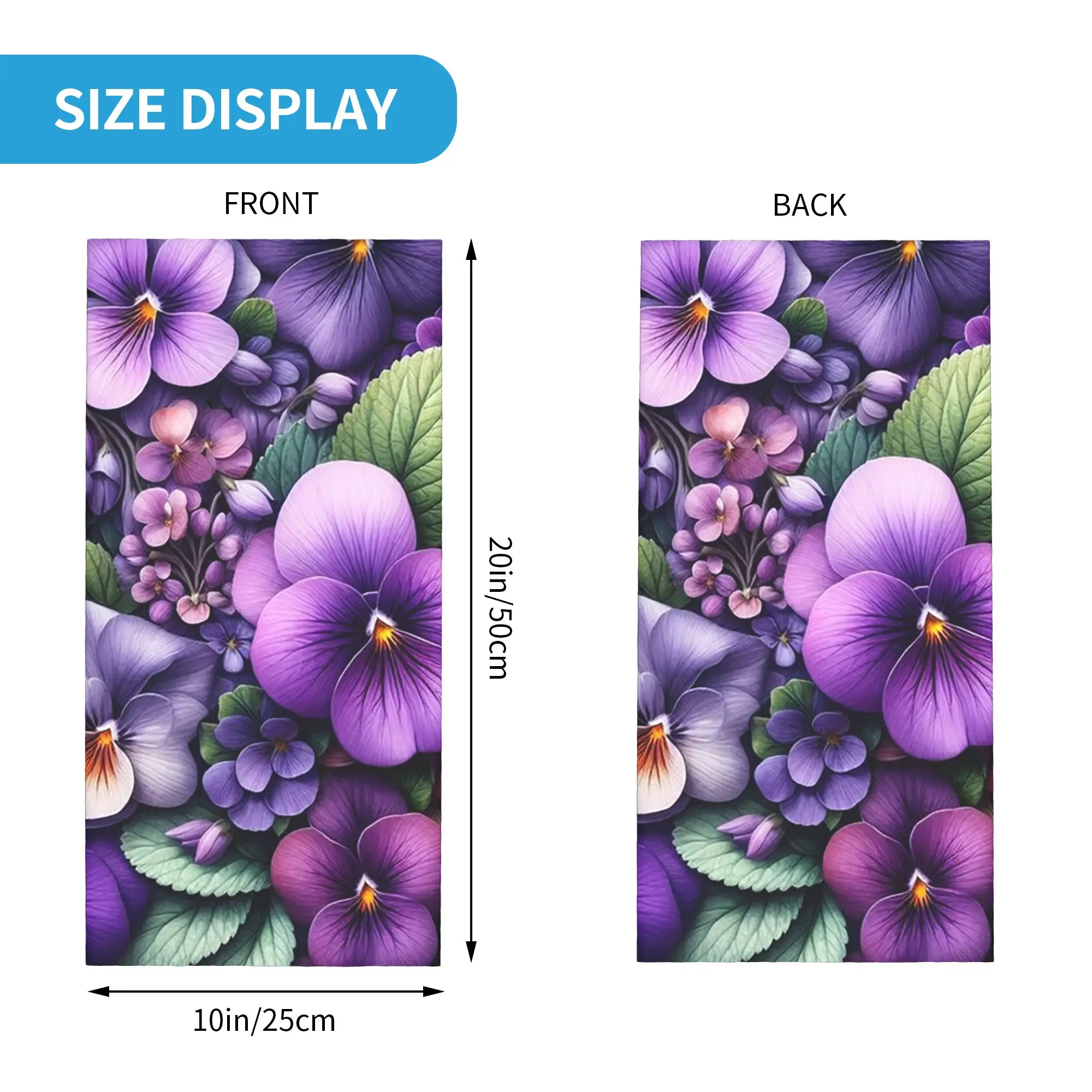 Pretty Purple Violets Bandana Neck Gaiter Printed Wrap Scarf Cycling Scarf Running Unisex Adult Winter