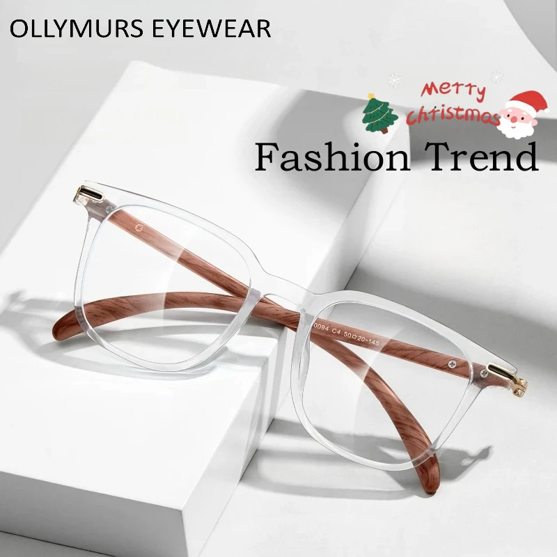 

OLLYMURS ультра-легкие модные очки TR90 с древесным зерном, женские очки с маленьким лицом, квадратная оптическая мужская оправа для очков по рецепту 21009