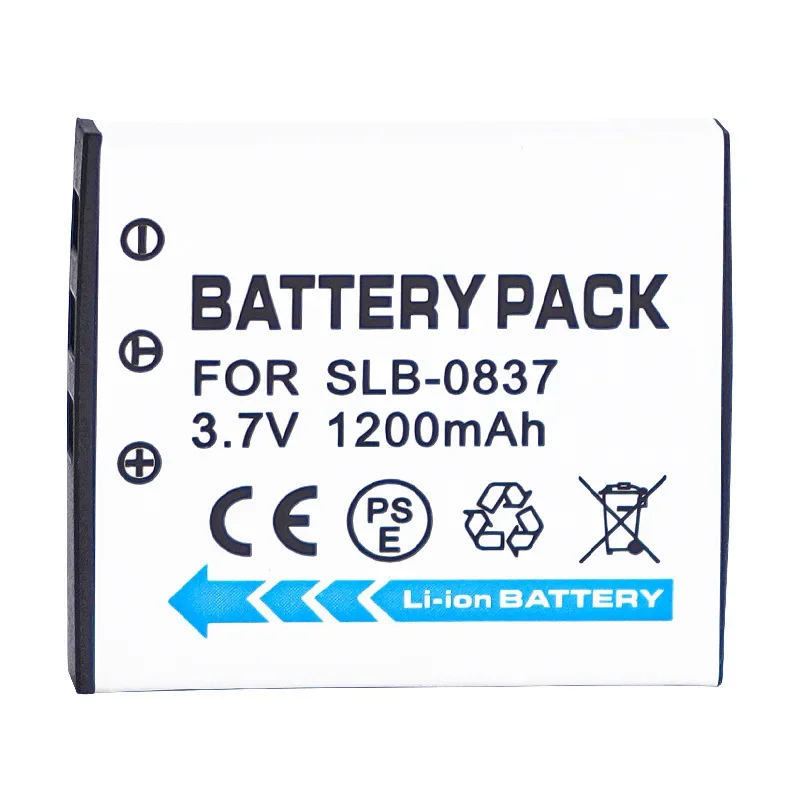 3.7V 1200mAH SLB-0837 Battery Suitable for Samsung Camera I5 I6 L73 L50 L60 NV3 NV5 NV7