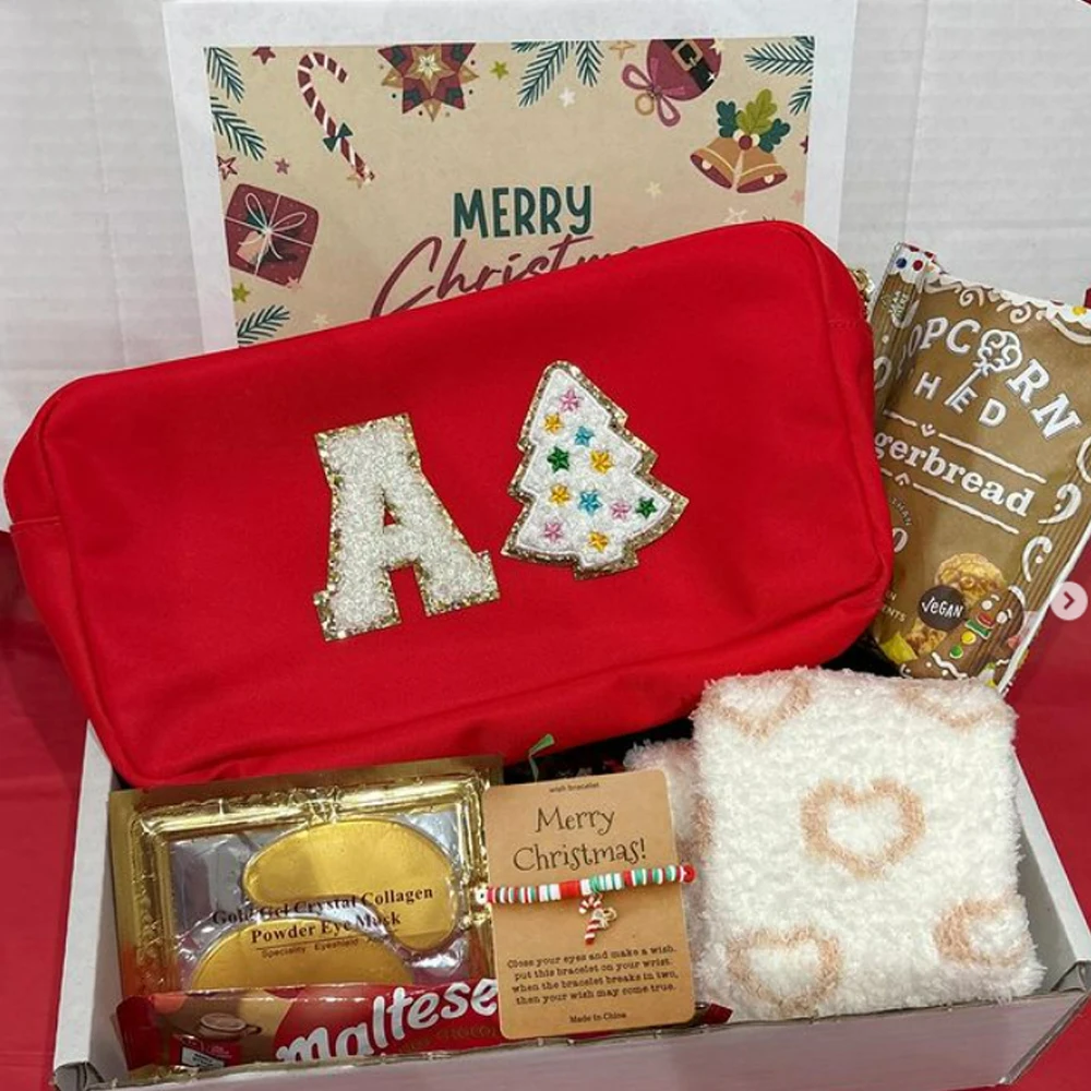 

RTS Рождественский подарок на День Благодарения, красный, зеленый, нейлоновая сумка, женский кошелек, косметичка, водонепроницаемая дорожная косметичка, косметички