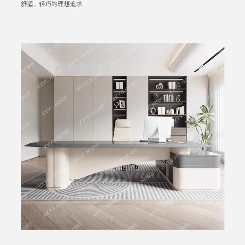 XXhot  Boss table simple modern light luxury desk big class table creative table and chair combination