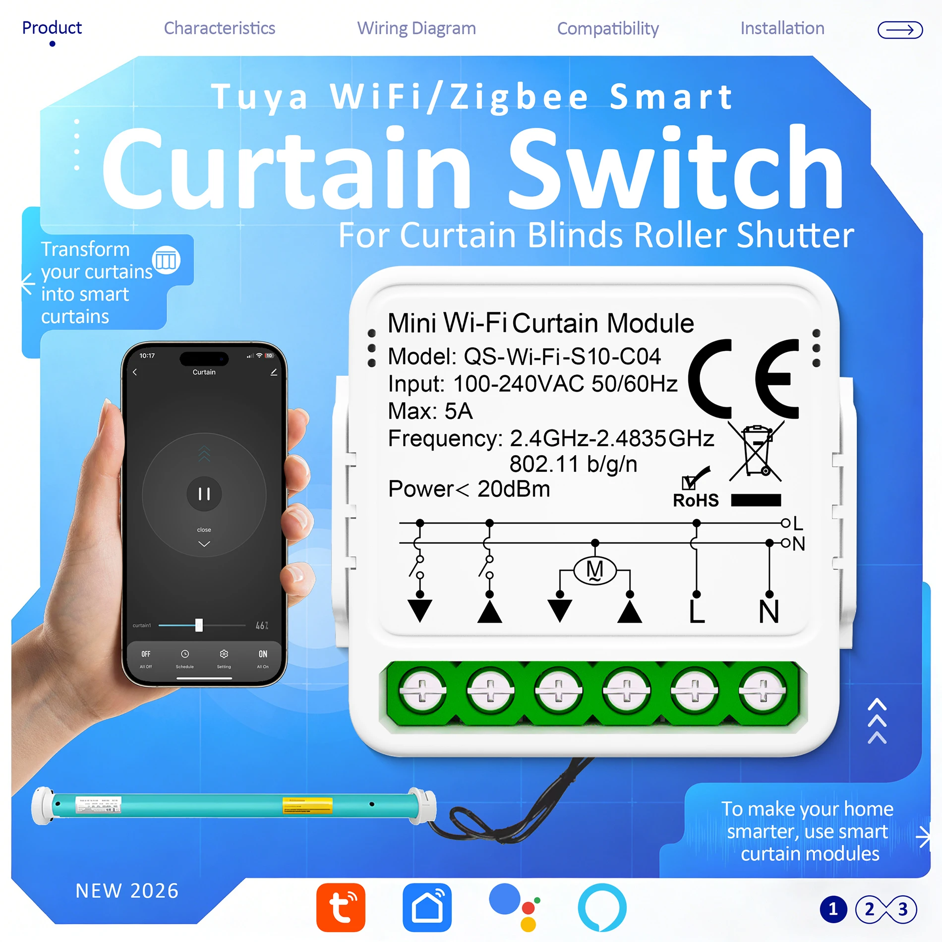 Tuya Wifi Smart Cur…