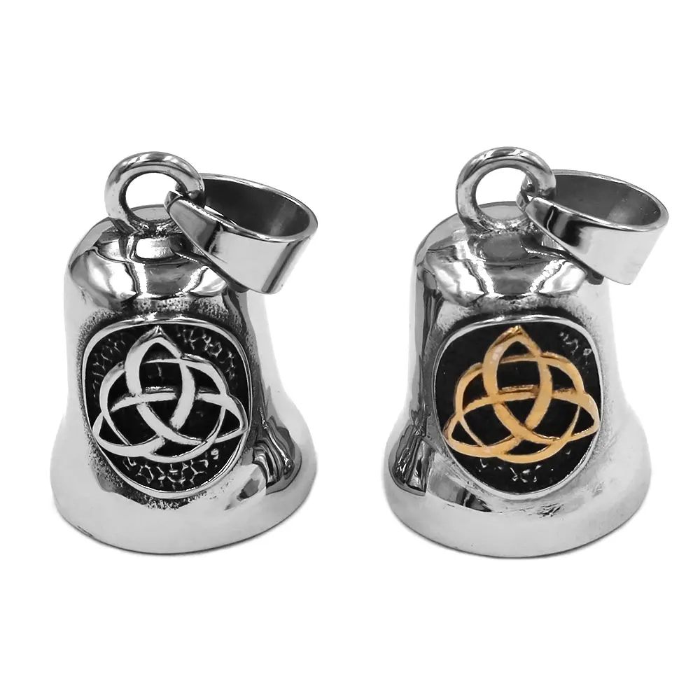 Norse Viking Odin Rune Bell Pendant Stainless Steel Celtic Knot Leaf Engine Eagle Design Biker Men's Christmas Gift SWP0610