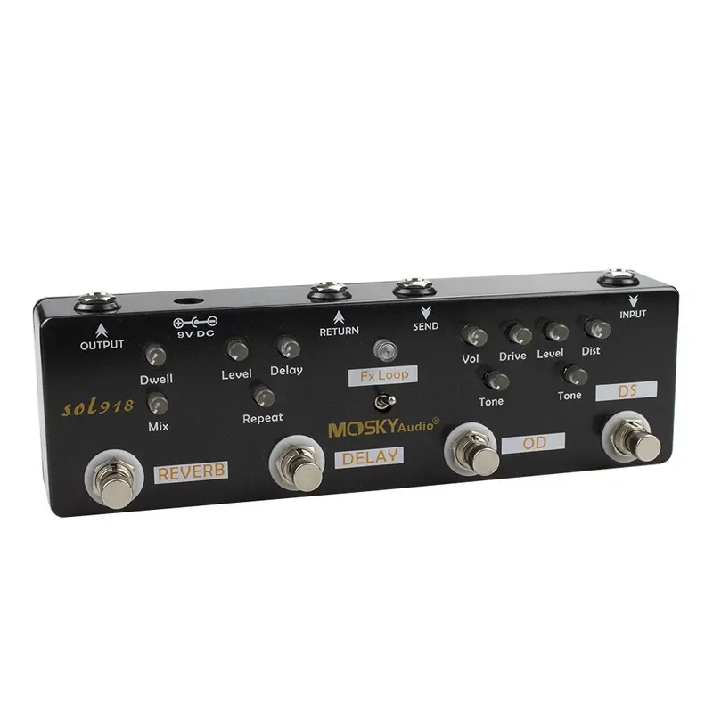 Applicable to MOSKYaudio SOL918 5 in 1 Guitar Effects Pedal Multi Functional Synthesizer Processor for Electric Bass Stage