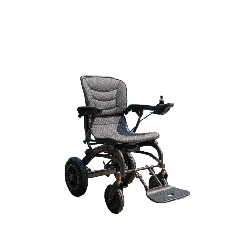 Electric wheelchair four-wheel all terrain vehicle suitable for elderly people fishing by the lake, with fishing rod bracket
