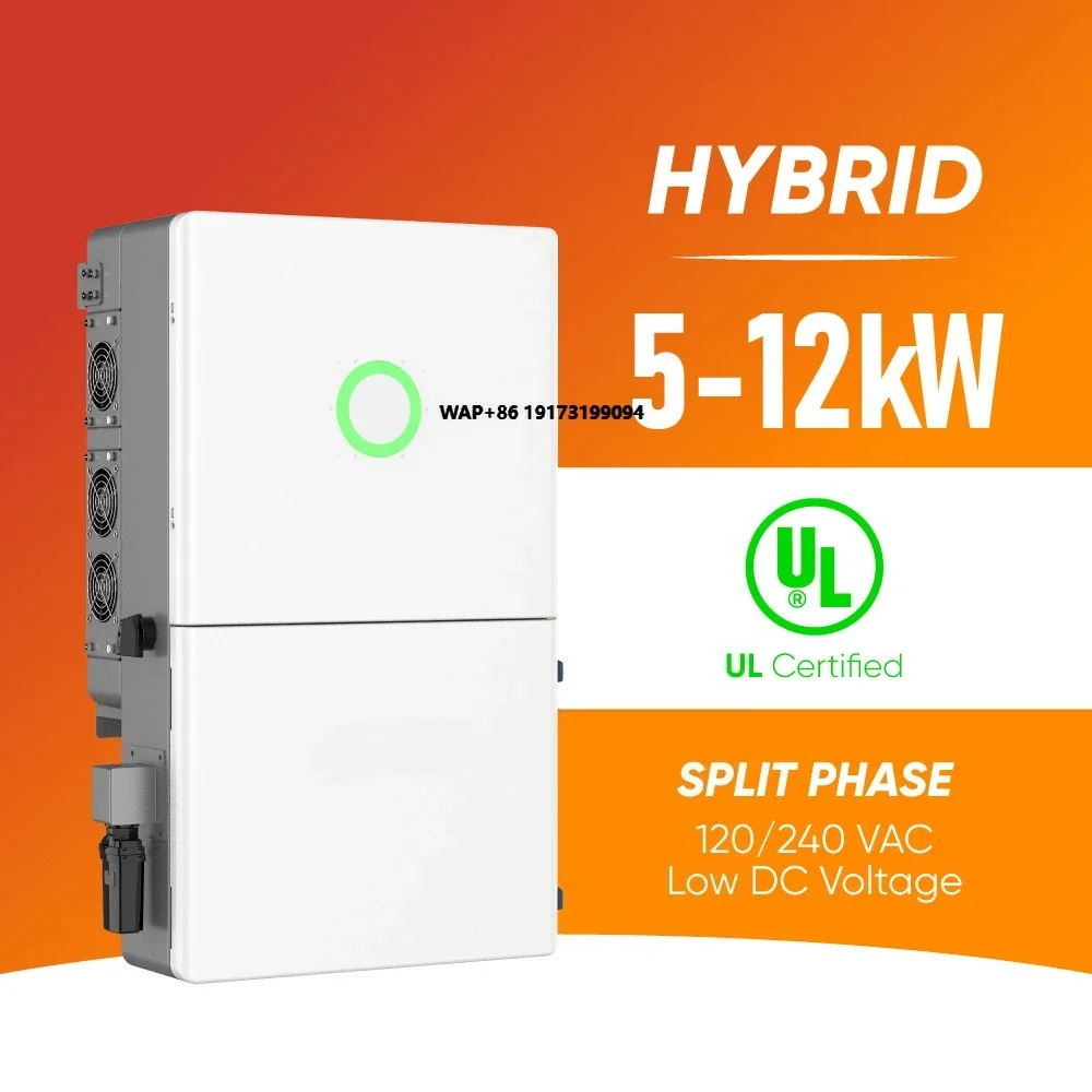 US Low Voltage Hybrid Inverter 5000W 5Kw 8Kw 10Kw 12Kw IP65 MPPT Home Solar Inverter Pure Sine Wave UL Certification