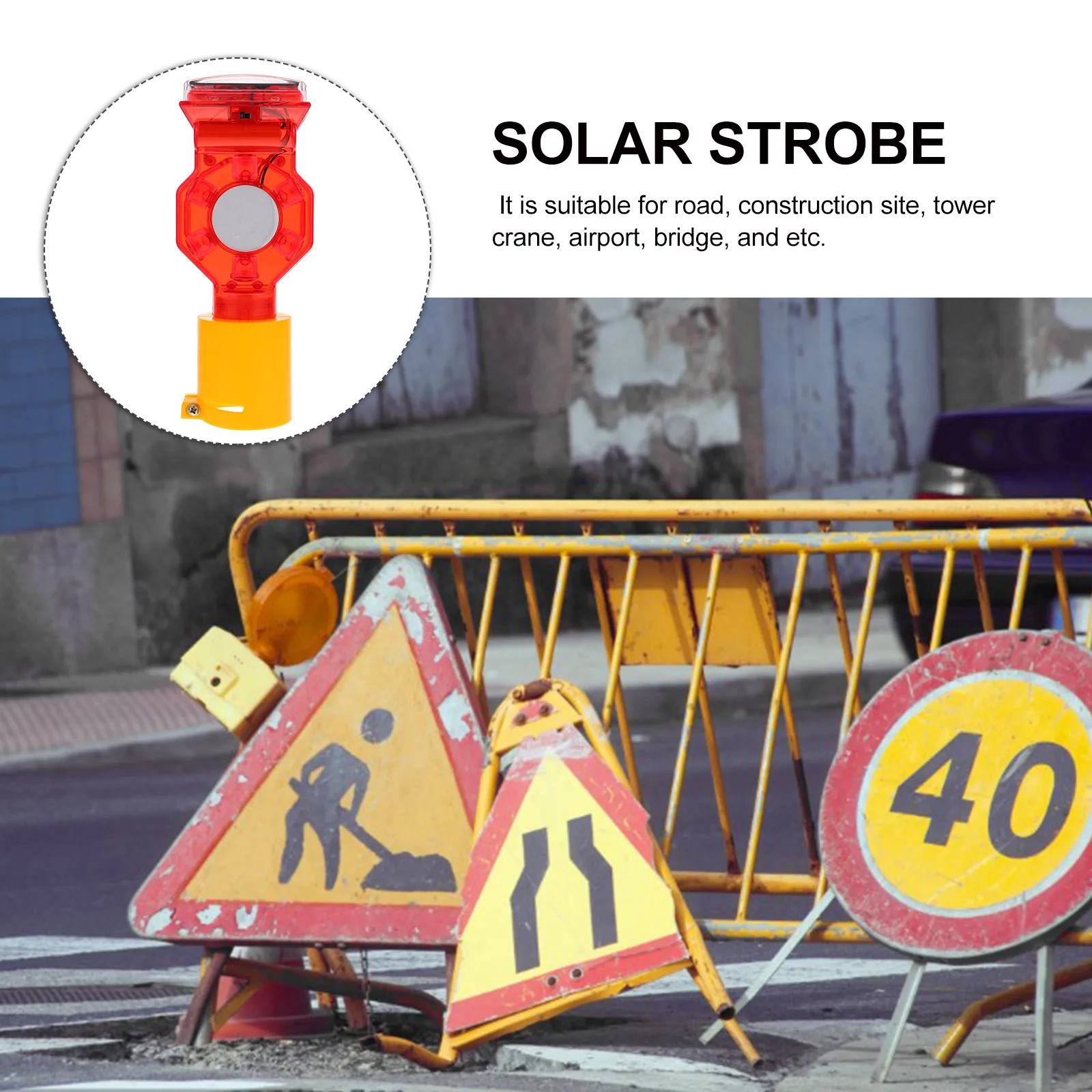 

Double Sided Signal Light Solar Strobe Waterproof Emergency Traffic Road Warning Beacon Fits Outdoor Indoor Use