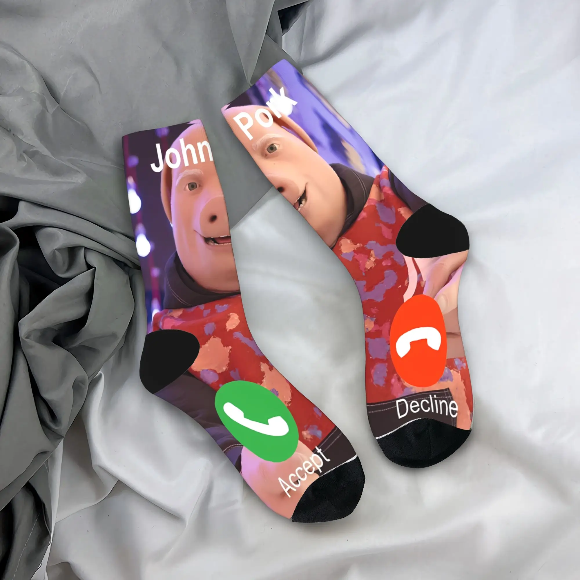 

Men's Socks John Pork Is Calling Funny Mem Stockings Non Skid Comfortable Socks Spring Elegant Design Cycling Socks