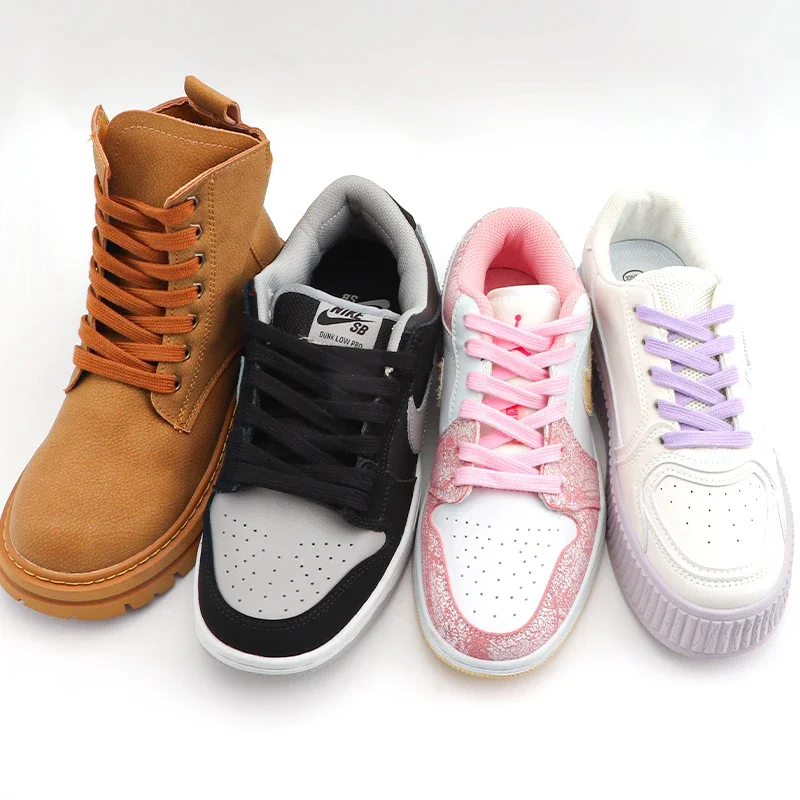 Classic Shoelaces for Sneakers Colored Flat 8mm Shoe Laces Skates Sport Shoes Boots Shoelace Accessories for AF1 Woman Man New