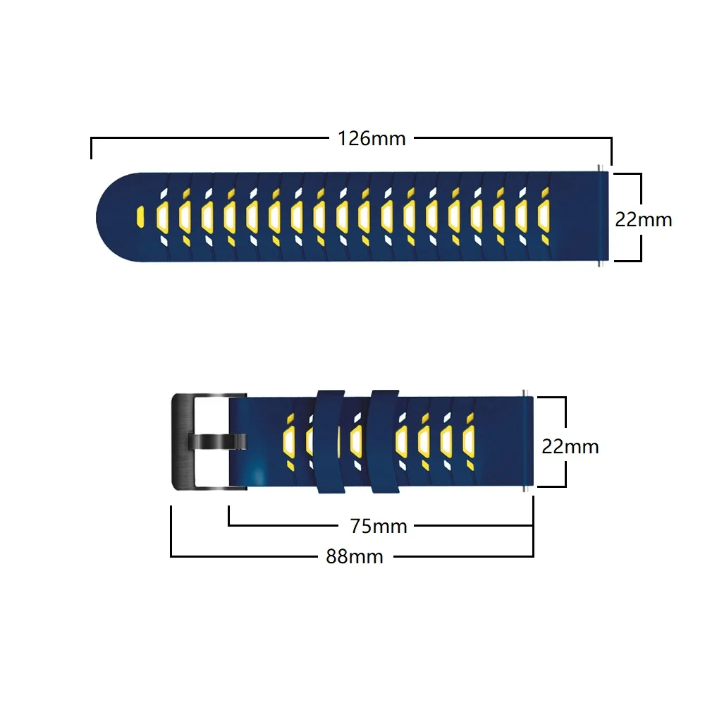 22mm silikonowy zegarek kompatybilny z opaskami do zegarka LEMFO K22 K27 K37 C22 LEM56 DM50 oddychające do paski bransoletki opaski na rękę K22 PRO