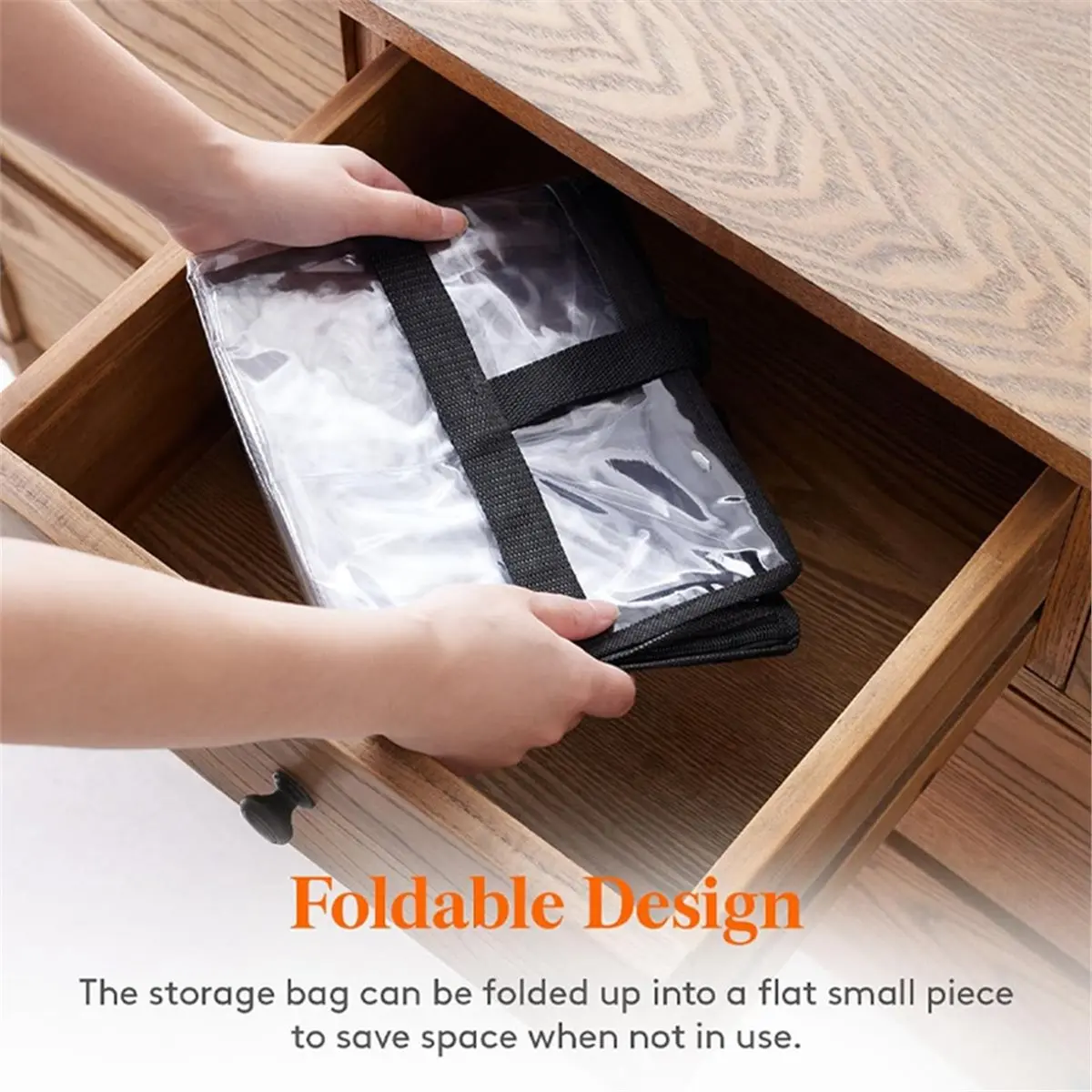 6 Pack 40L Clear Blanket Storage Bags, Foldable Plastic Clothes Organizer with Zipper, for Comforter, Bedding, Duvet