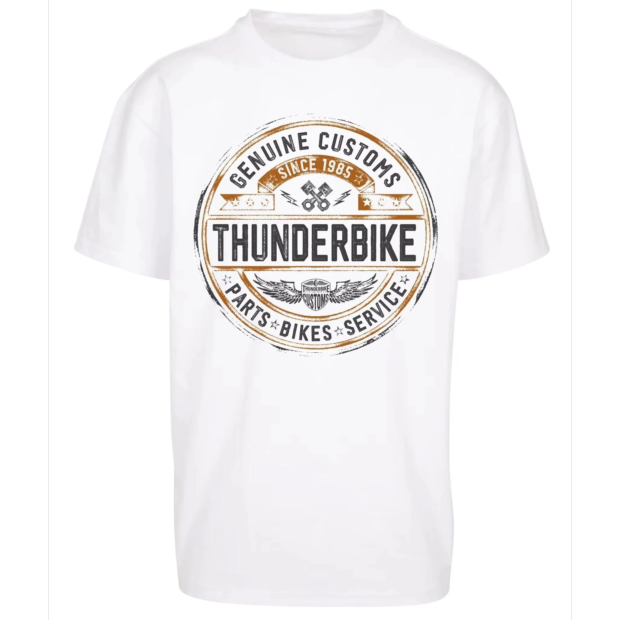 2025 Men's Thunderbike Short Sleeve T-Shirt Luxury Brand Slim Fit Youth Fashion Henry Collar Nine Points Sleeve T S