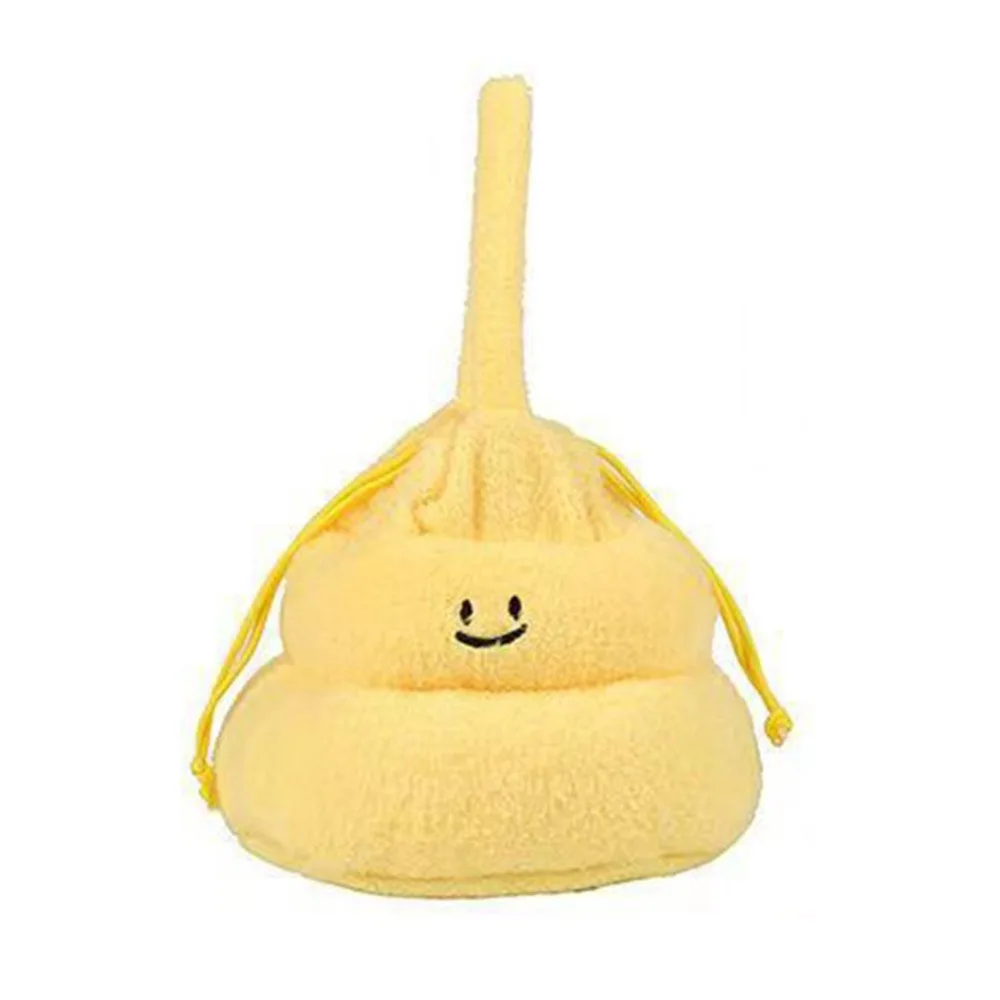 

Drawstring Cartoon Poop Shape Handbag Large Capacity Soft Funny Plush Shoulder Bag Multi-purpose Fluffy Women's Crossbody Bag
