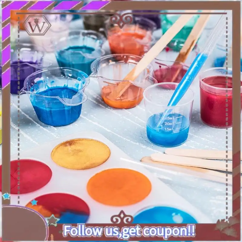 (Nuevo)-Kit de vasos para mezclar epoxi, 200 piezas, plástico, vasos medidores desechables de 30 ml, cuentagotas para mezclar pintura, fabricación de joyas