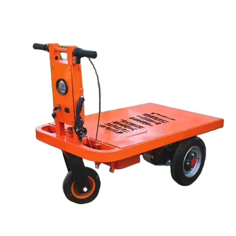 Site hand overturning construction site push ash cart electric transport construction site battery power electric trolley