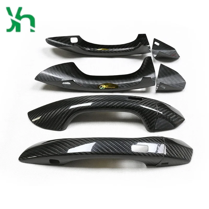 لأودي A6 S6 Q6 Q8 RSQ8 ألياف الكربون الجافة غطاء مقبض السيارة لامبورغيني أوروس الخارجي تقليم ألياف الكربون الحقيقية #1