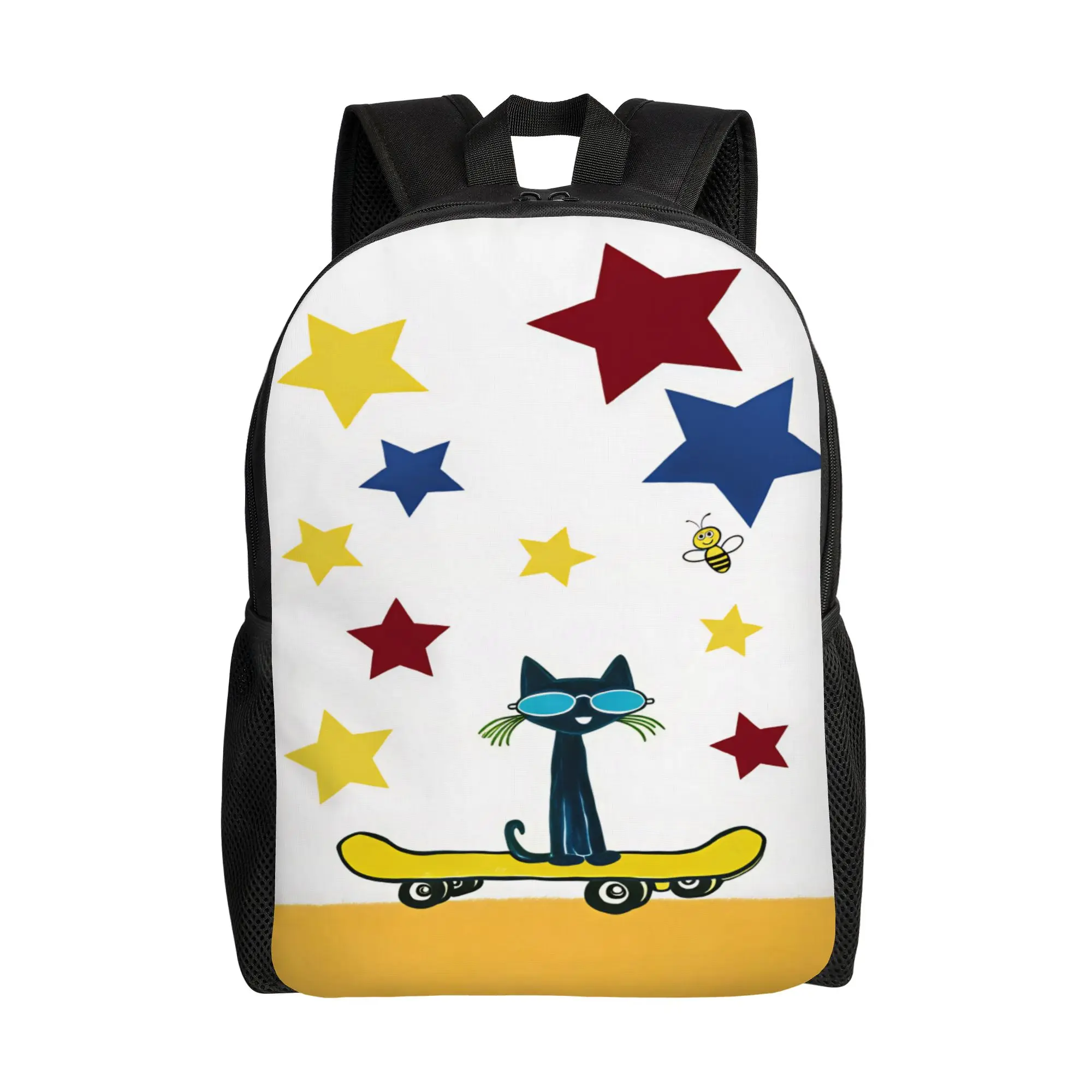 Pete The Cat  Backpack  Outdoor Backpacks Unisex Streetwear High School Bags Custom Breathable Rucksack