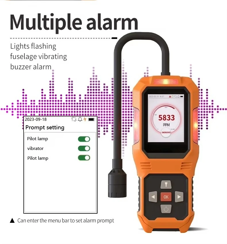 

High Sensitive Portable JLY-CP100Explosive(combustible) Gas Leakage Detector With Flexible Sensor