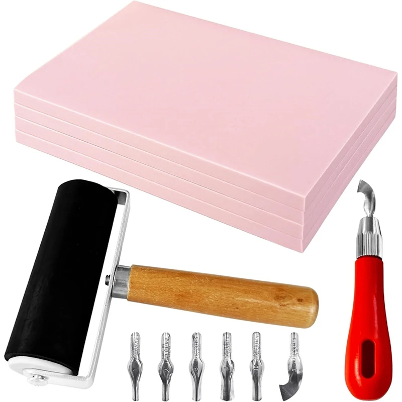 

NEW_4 упаковки резиновых блоков для резьбы, блоки для резьбы по штампу с режущими инструментами