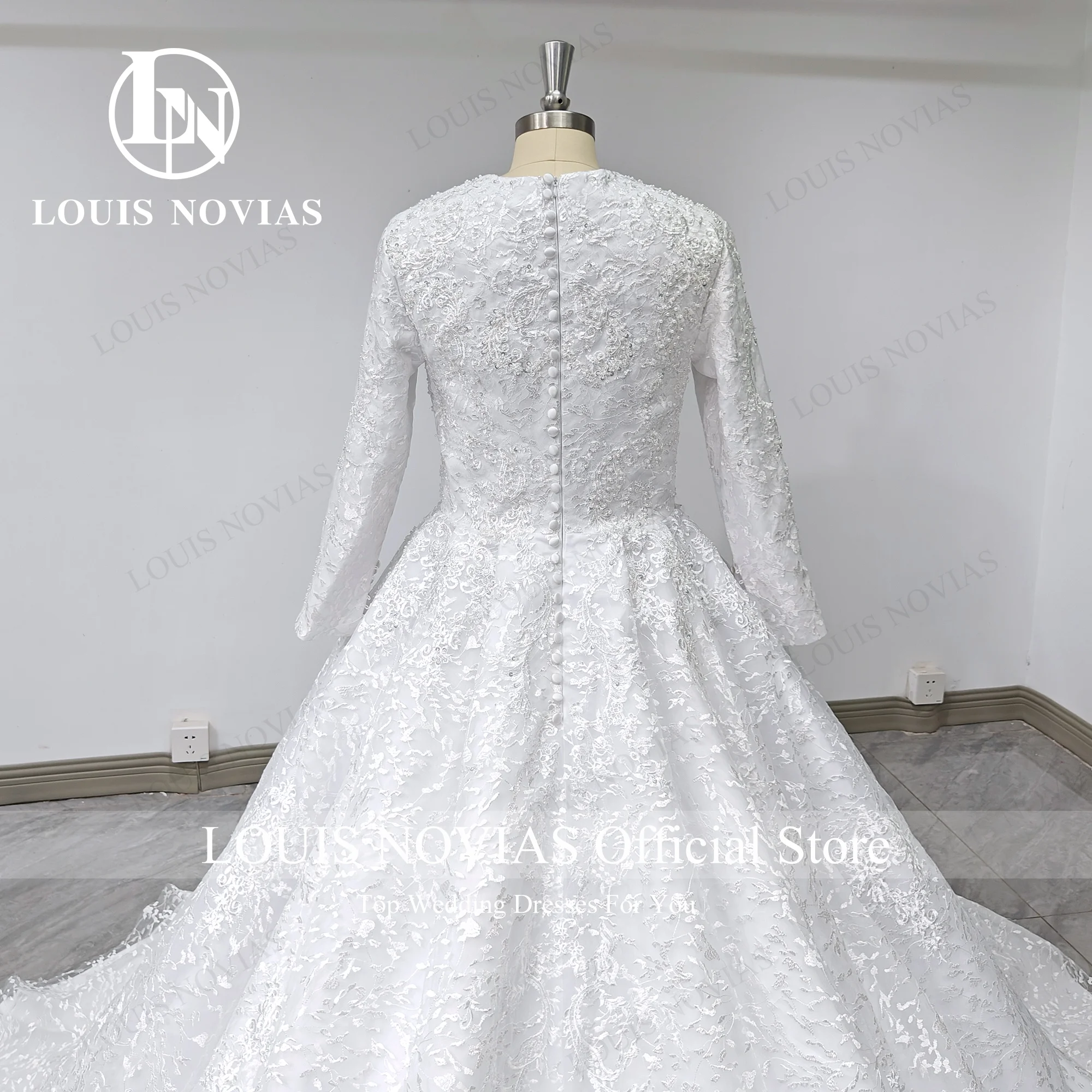 LOUIS NOVIAS-vestido De Novia con lentejuelas para mujer, fotos reales, tren De la capilla, 2023