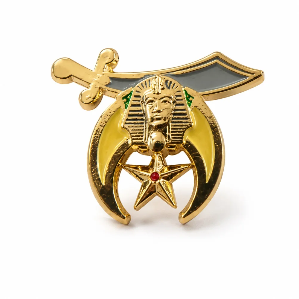 Shriners Masonic Lapel Pin Gold Metal Soft Enamel Masonic Brooch Badge Elegant Fashion Suit Jacket Accessories Gifts