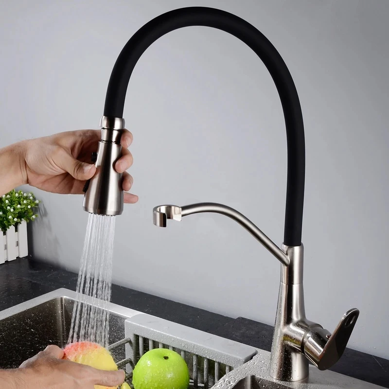 

Поворотный кухонный кран любого направления, смеситель для раковины с одним отверстием, латунный кухонный кран для воды с фильтрованными кранами для воды