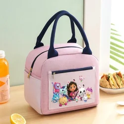 Gabby Dollhouse Lunch Bag Children's Heat Cooler Printed High Capacity Insulated Bag Portable Lunch Box for School Picnic Handba