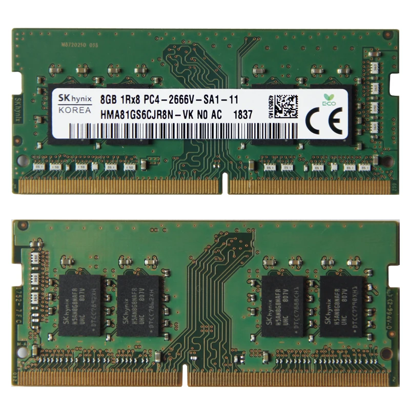 SK hynix DDR4 8GB 2666MHz RAM 1Rx8 PC4 - 2666V 1.2V Memória para laptop SODIMM Mini host