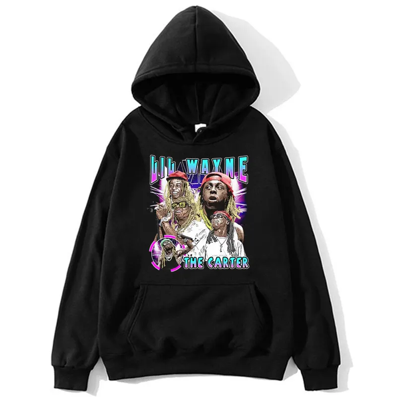 

Rapper Hip Hop Style Lil Wayne Tha Carter Hoodies Men's Clothes Vintage Punk Sweatshirt Fleece Oversized Fashion Tops Streetwear