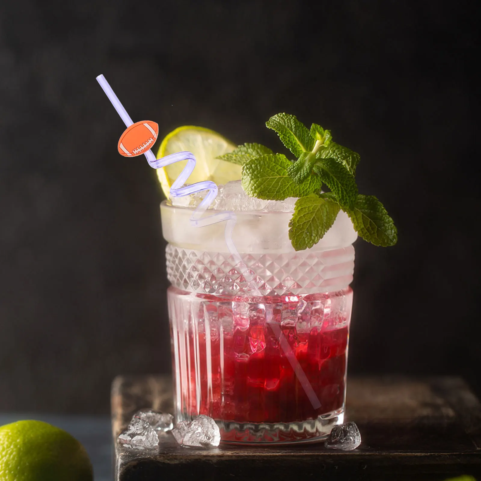 

30Pcs Sports Birthday Party Supplies Plastic Drinking Straw Reusable Straws for Festive Decorations and Photo Props