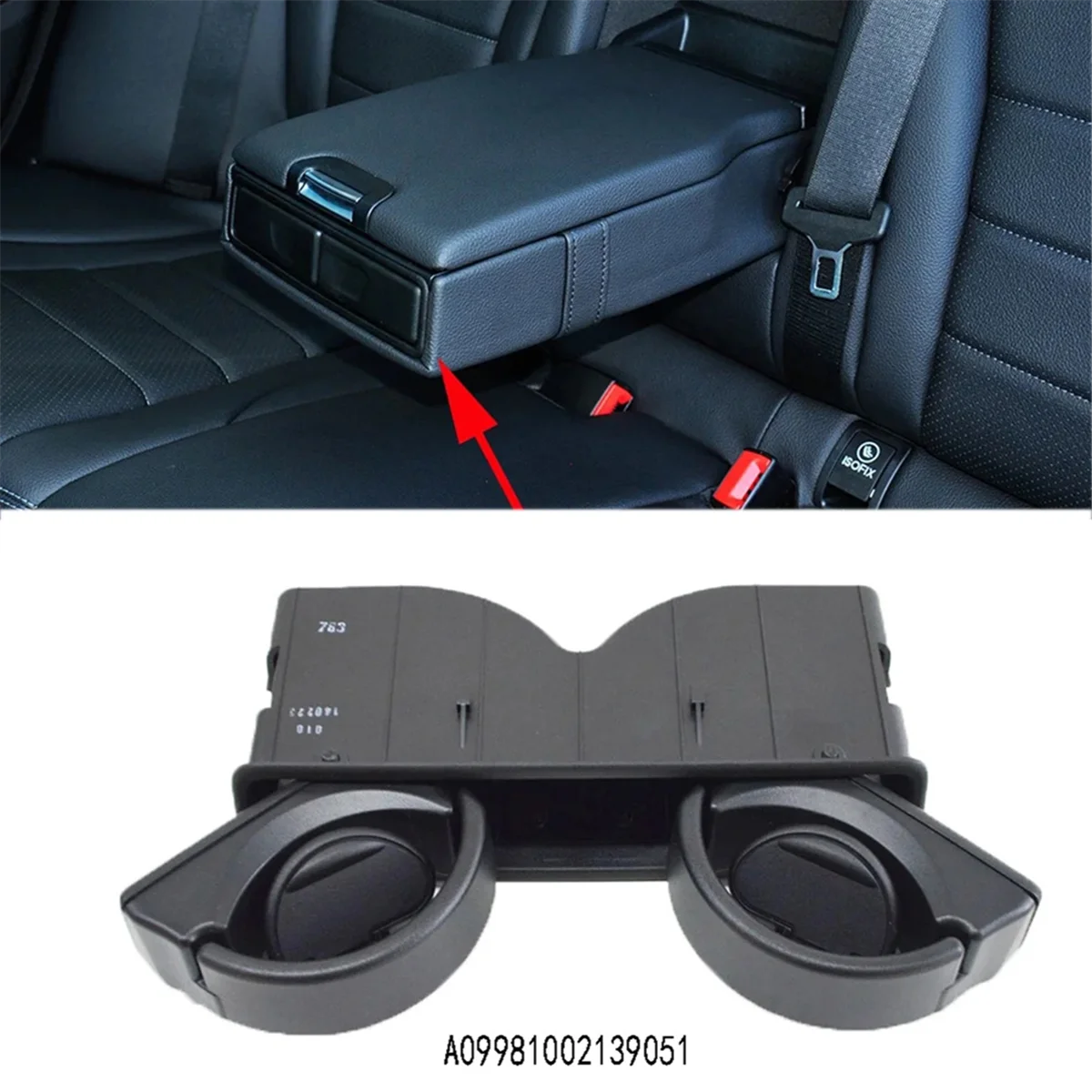 Rear Armrest Drink Holder for Mercedes Benz C-Class W205 2014-2019 Rear Armrest Water Cup Holder A09981002139051