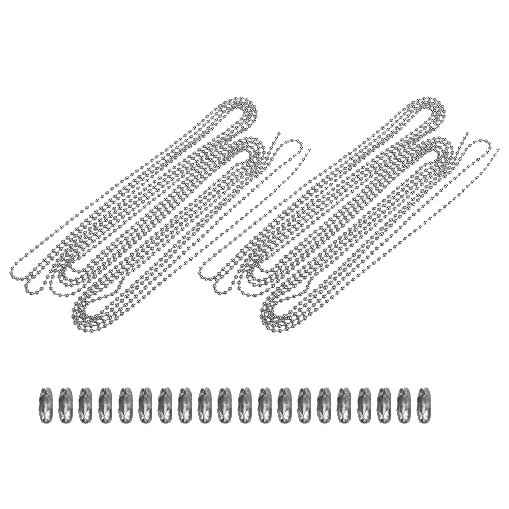 2 مجموعة الفولاذ المقاوم للصدأ حبة 30 سنتيمتر غير قابل للصدأ الكرة Diy بها بنفسك صنع المجوهرات قلادة سوار المفاتيح الكلب علامة موصل مشروع الحرفية