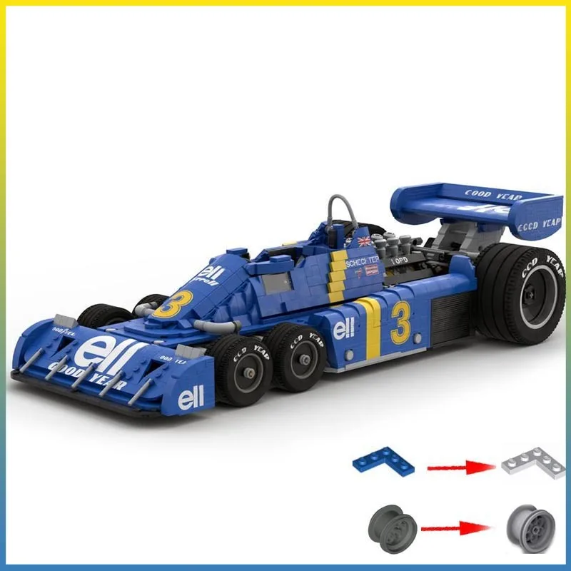 

Новый MOC-158318 P34-1976 масштаб 1:8 Formula Car в сборе, сращивание строительного блока, модель 2101, детали строительного блока, детская игрушка в подарок