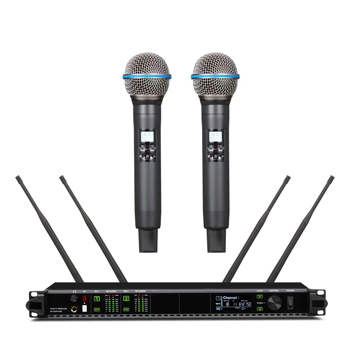 

SLXD24D/B58 2 Channel Digital Wireless Microphone System With 2 SLXD2 Handheld Transmitters BETA 58A Vocal Mic SLXD4D Receiver
