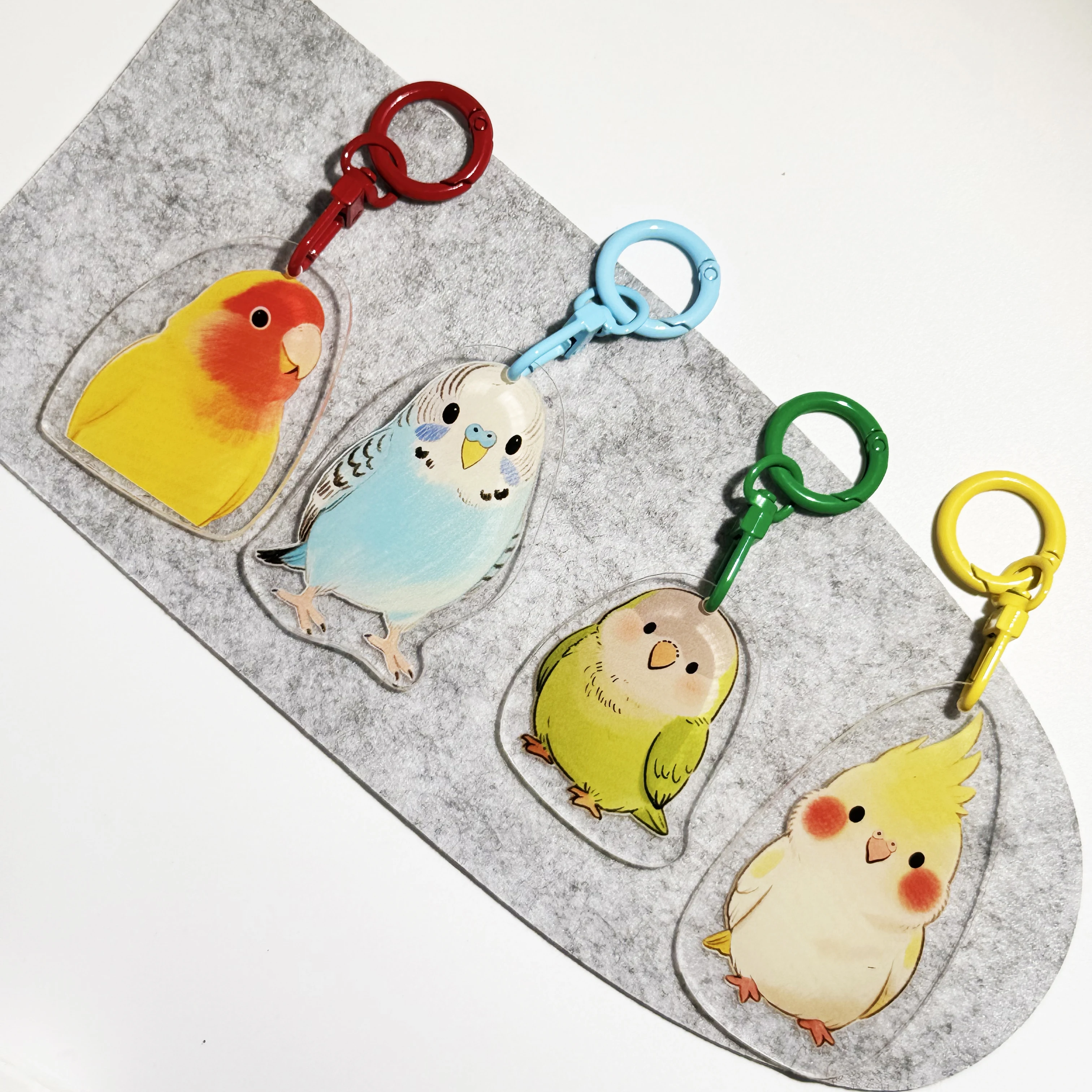 

Cute Anime Parrot Acrylic Cartoon Pattern Original Keychain Bird Hanging Decorations