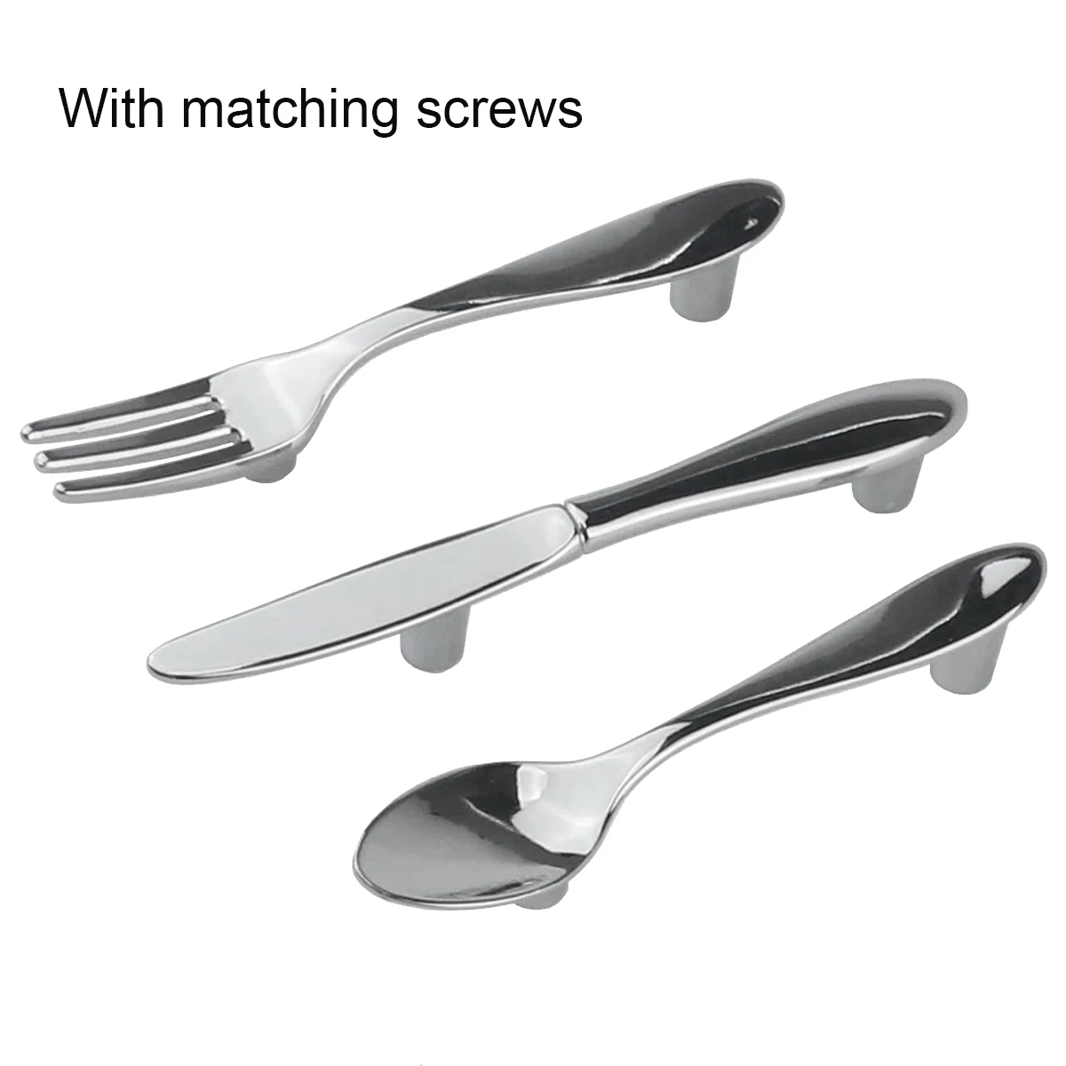 ABZV-6 PCS Faca Colher Garfo Armário de Cozinha Gaveta Puxadores Puxadores 3-Polegada Centro para Centro (Prata)