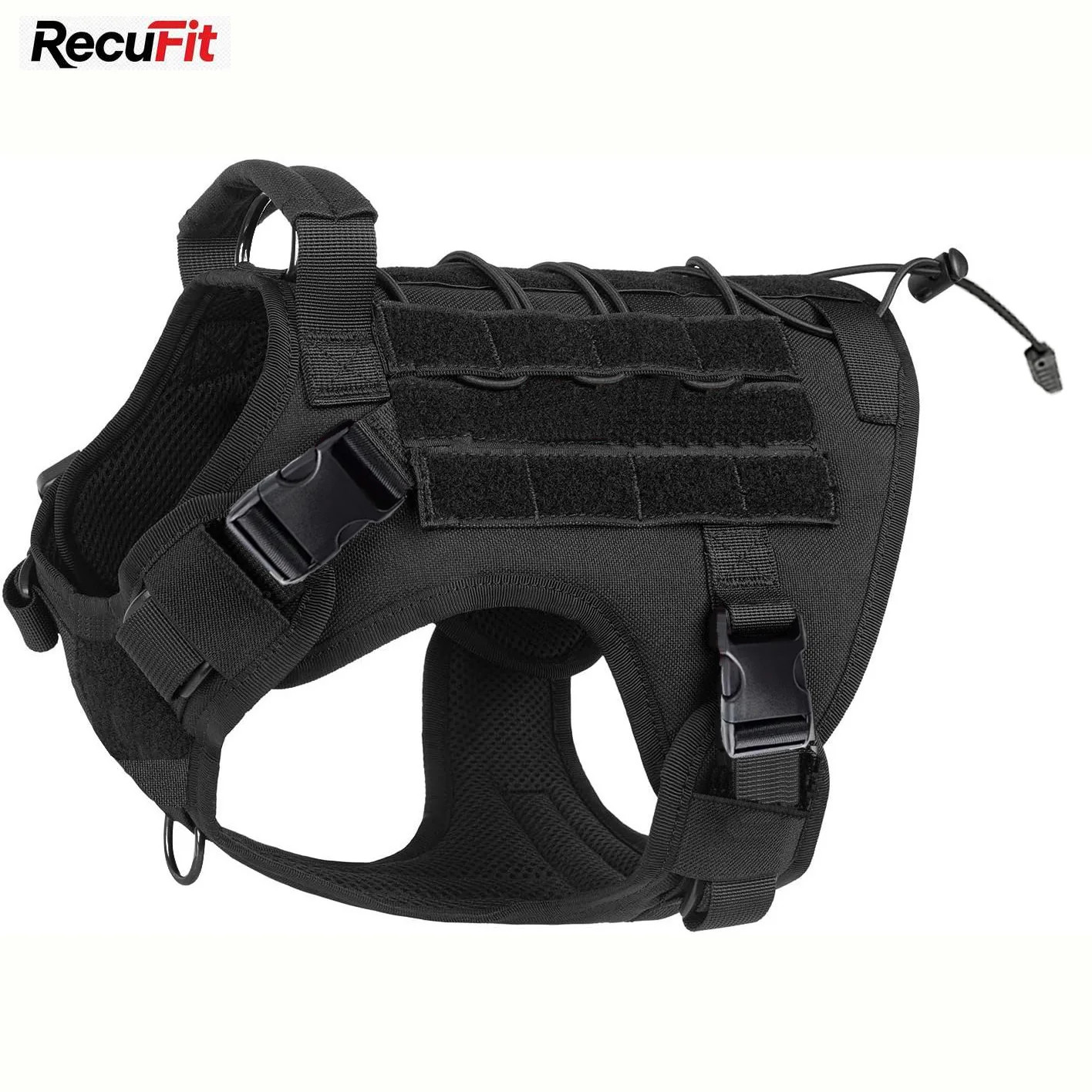 Dog Harness,Tactical Dog Harness with Handle,No-Pull Service Dog Vest with Hook & Loop Panels,Adjustable Dog Vest Harness for Wa