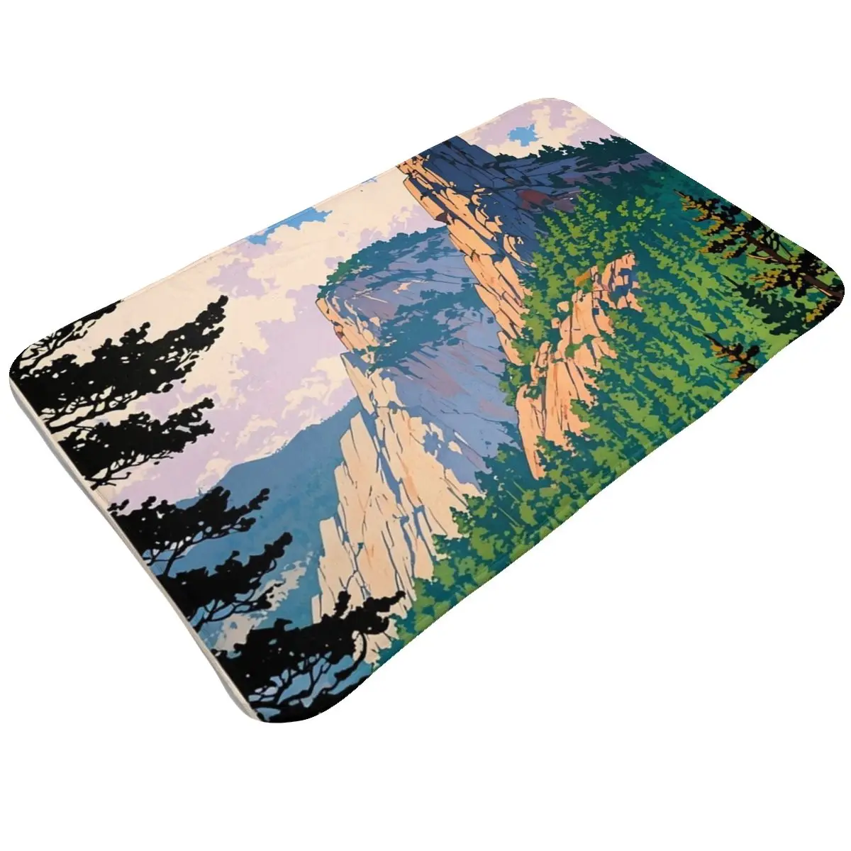 Flannel Non-Slip Bath Mat Acadia National Park Soft and Absorbent Floor Rug for Bathroom, Kitchen, and Living Room