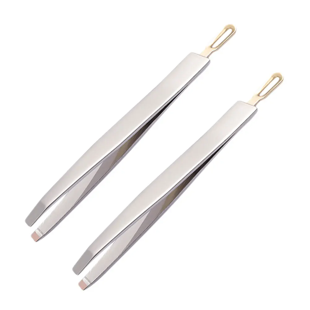 2 pçs pinças de cravo dupla utilização de aço inoxidável sobrancelha clippers aplicador de cílios postiços ferramenta de viagem leve