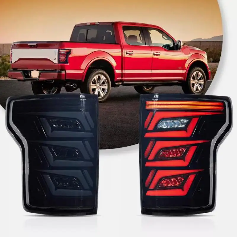 

Автомобильный светодиодный задний фонарь в сборе для Ford F150 2015 2016 2017 2018 2019, задний стоп-сигнал, динамический указатель поворота, автомобильный фонарь в сборе