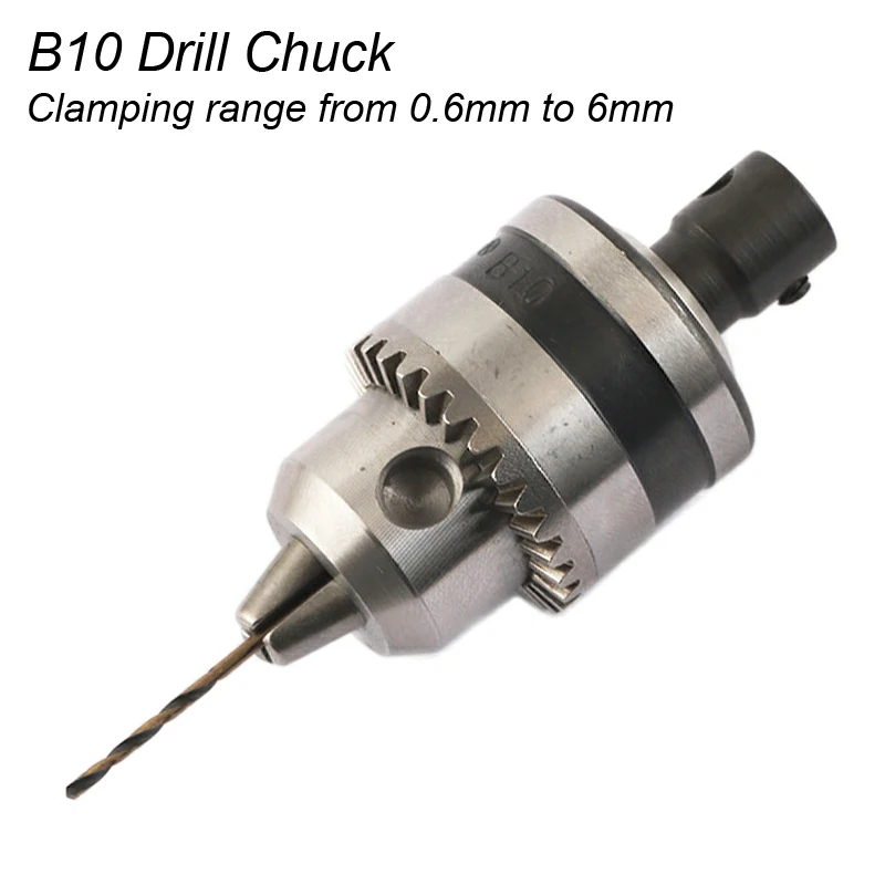 Mini Electric Drill Chuck 0.6mm to 6mm with Adapter for B10 Taper Connector Rod Motor 775 795 895 Power Chuck Coupling Rod